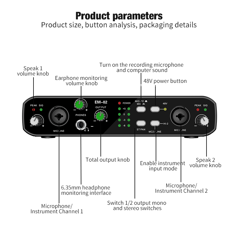 Interfaz de Audio con micrófon - Audio Music Interface reseña y precio